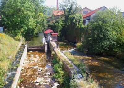 Stauwehr in der Erms in Dettingen